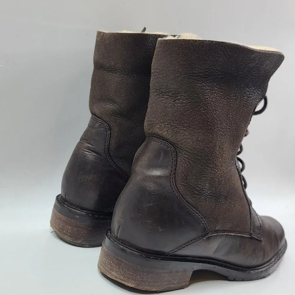 Santana Canada Women Brown Jenny‎ Leather Lace Up Ankle Winter Boots Size 7.5M